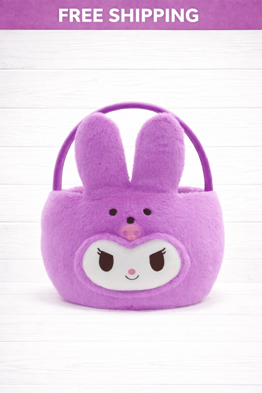 HELLO KITTY KUROMI PEEPS JUMBO SIZE Easter Bunny Basket W/Handle! - 9.25" X 15"