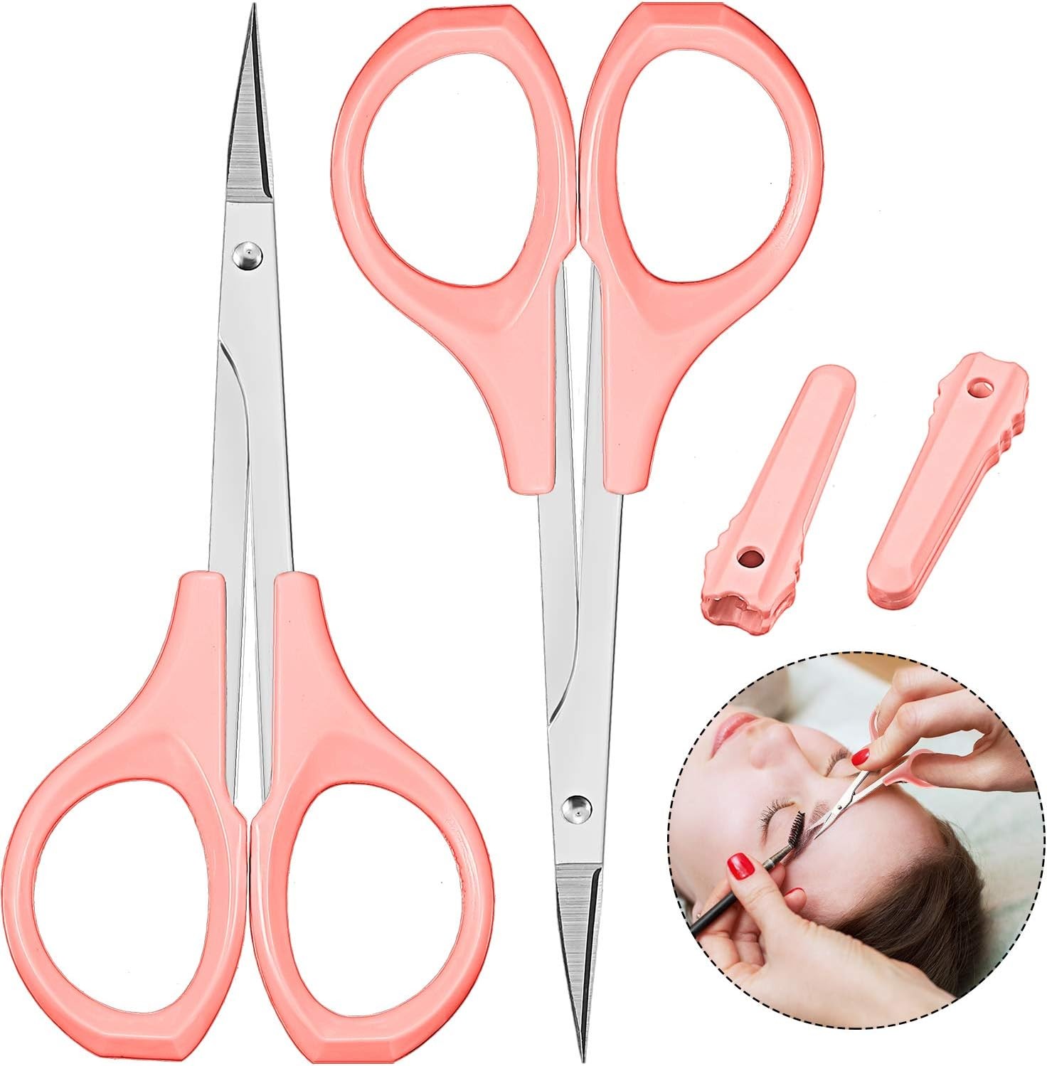 Small Scissors 4 Inch Curved Eyebrow Beauty Stainl Steel Trimming