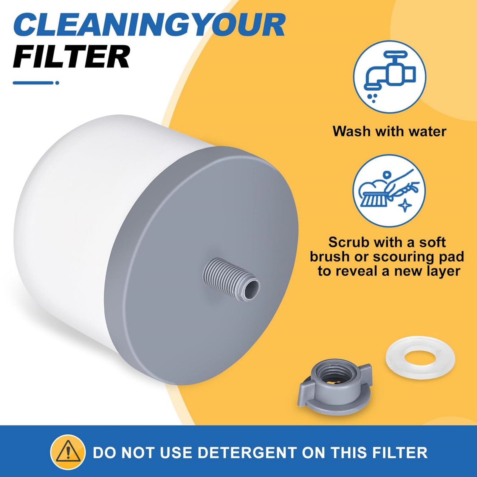 Ceramic Water Filter Cartridges 2 Pack 0.2 Micron for Gravity Fed Countertop