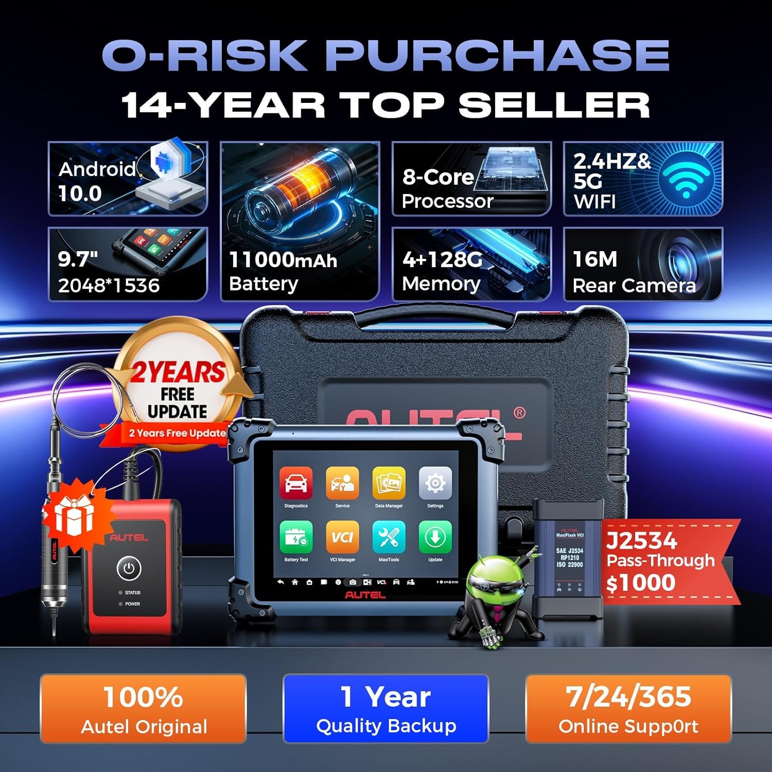 Autel Scanner MaxiSys Elite 2 PRO, 2026 Elite II PRO Programming 2-Year Update