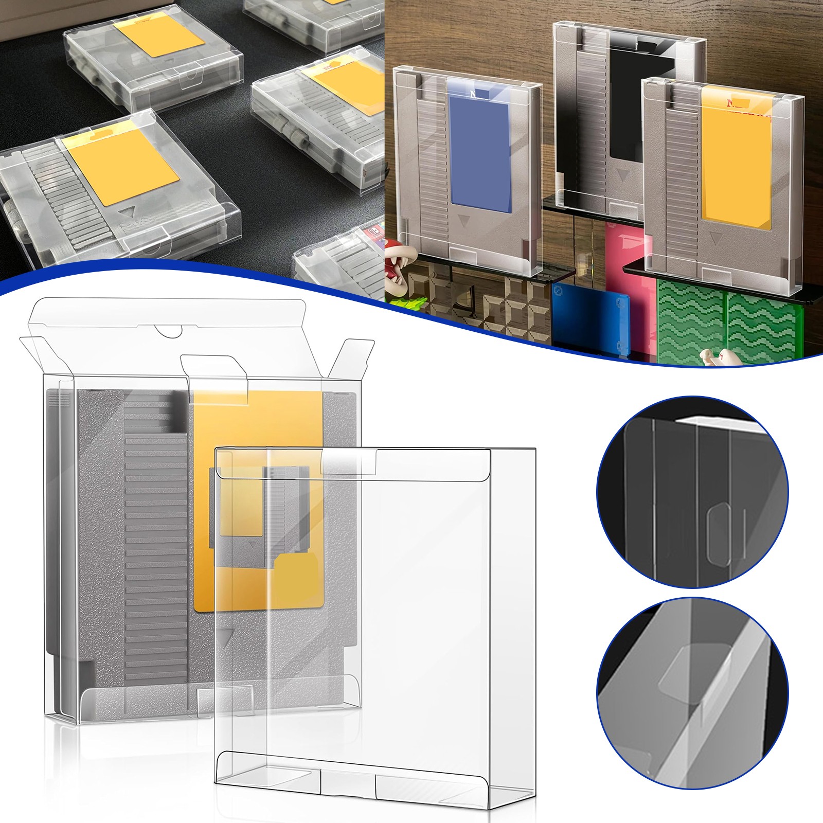 Dustproof Plastic Sleeve Cover for NES Game Cartridge Protector Display Box