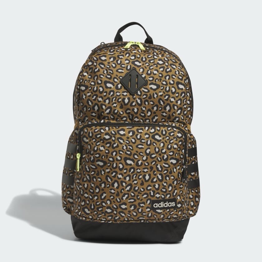 Adidas Classic 3 Stripes Cheetah Print Backpack Large  NEW!!