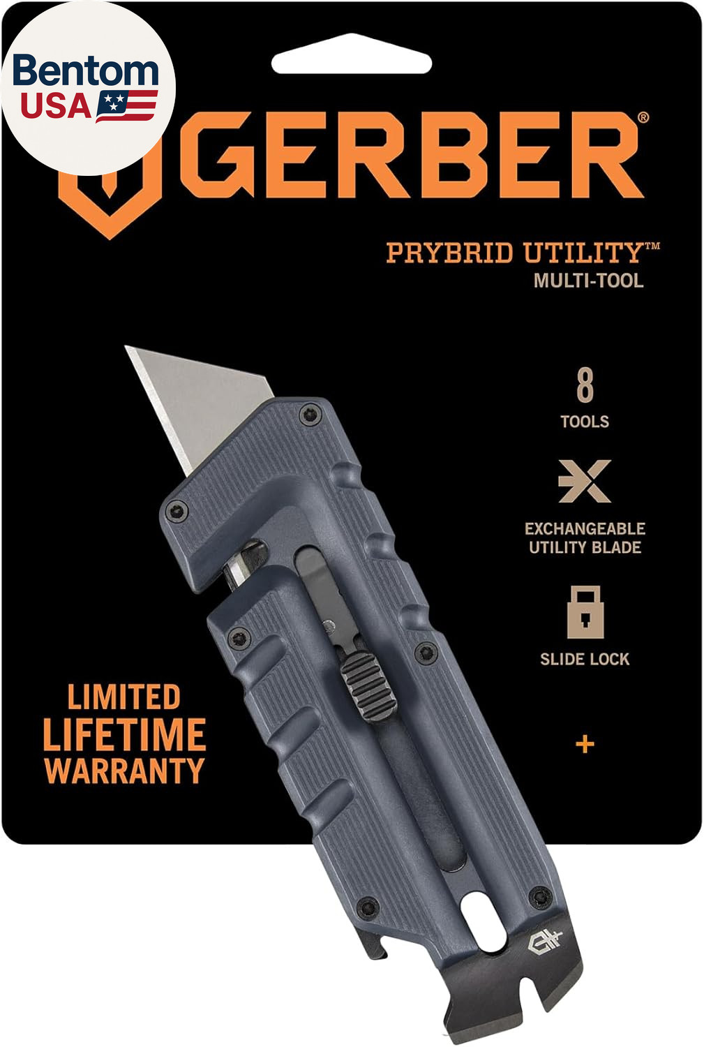 Gear Prybrid, Box Cutter Retractable Blade, Heavy Duty Utility Knife with Pry Ba