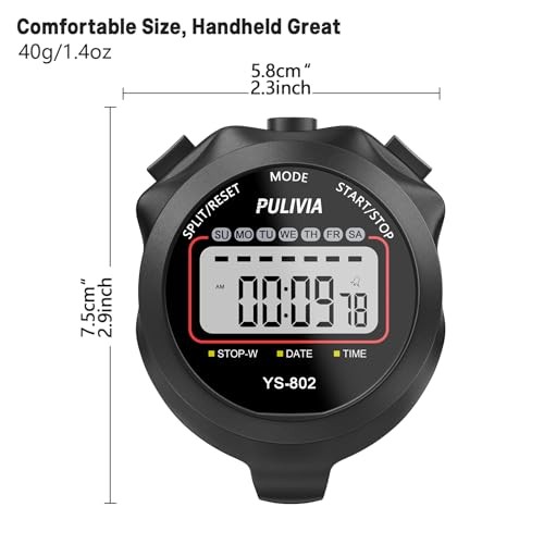 Black Multi-Function Stopwatch Timer - Digital for Sports - Multi-function