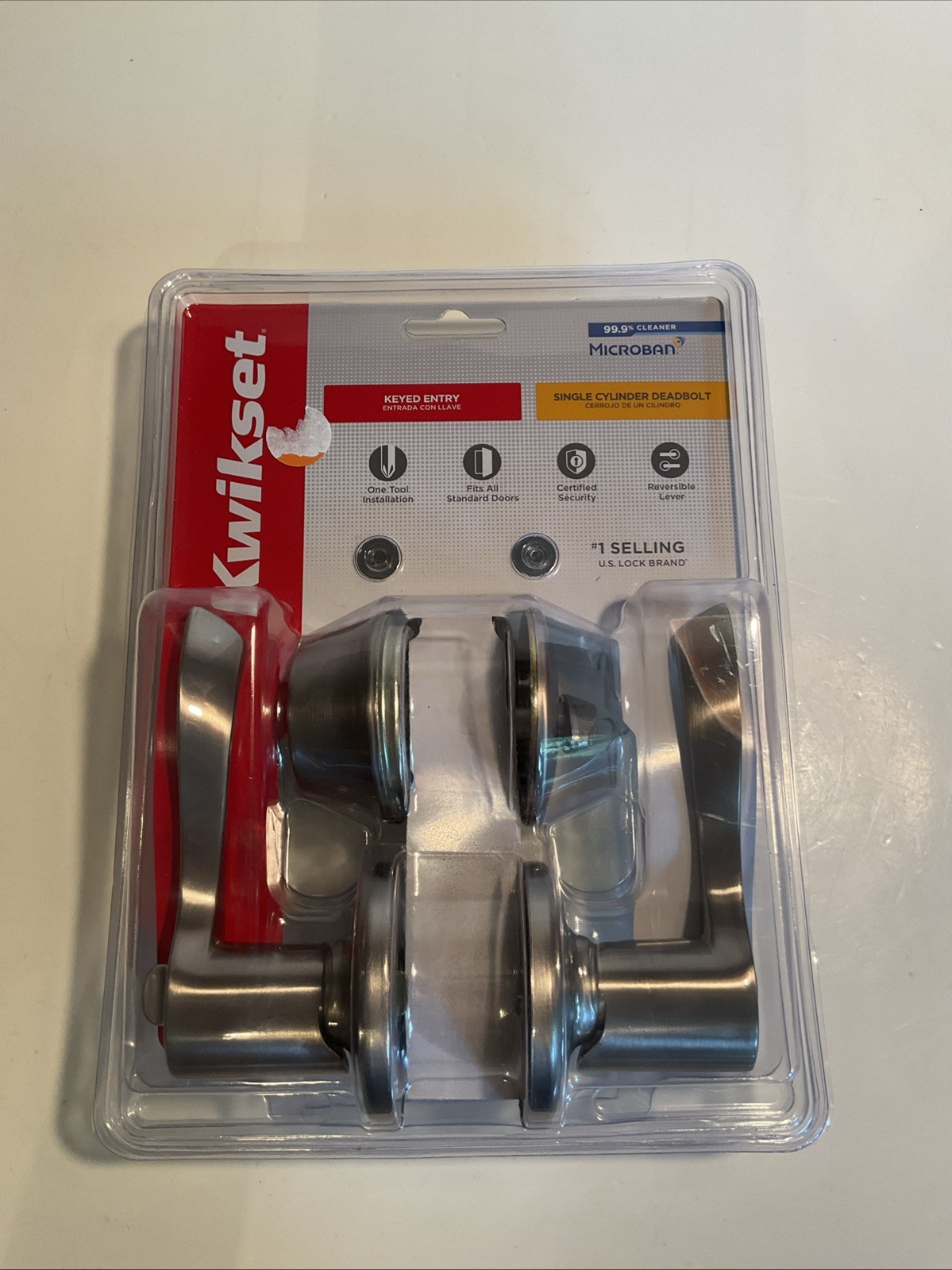 Kwikset 690BL 15 CP K6 Balboa Keyed Entry Lever and Dead Bolt in Satin Nickel