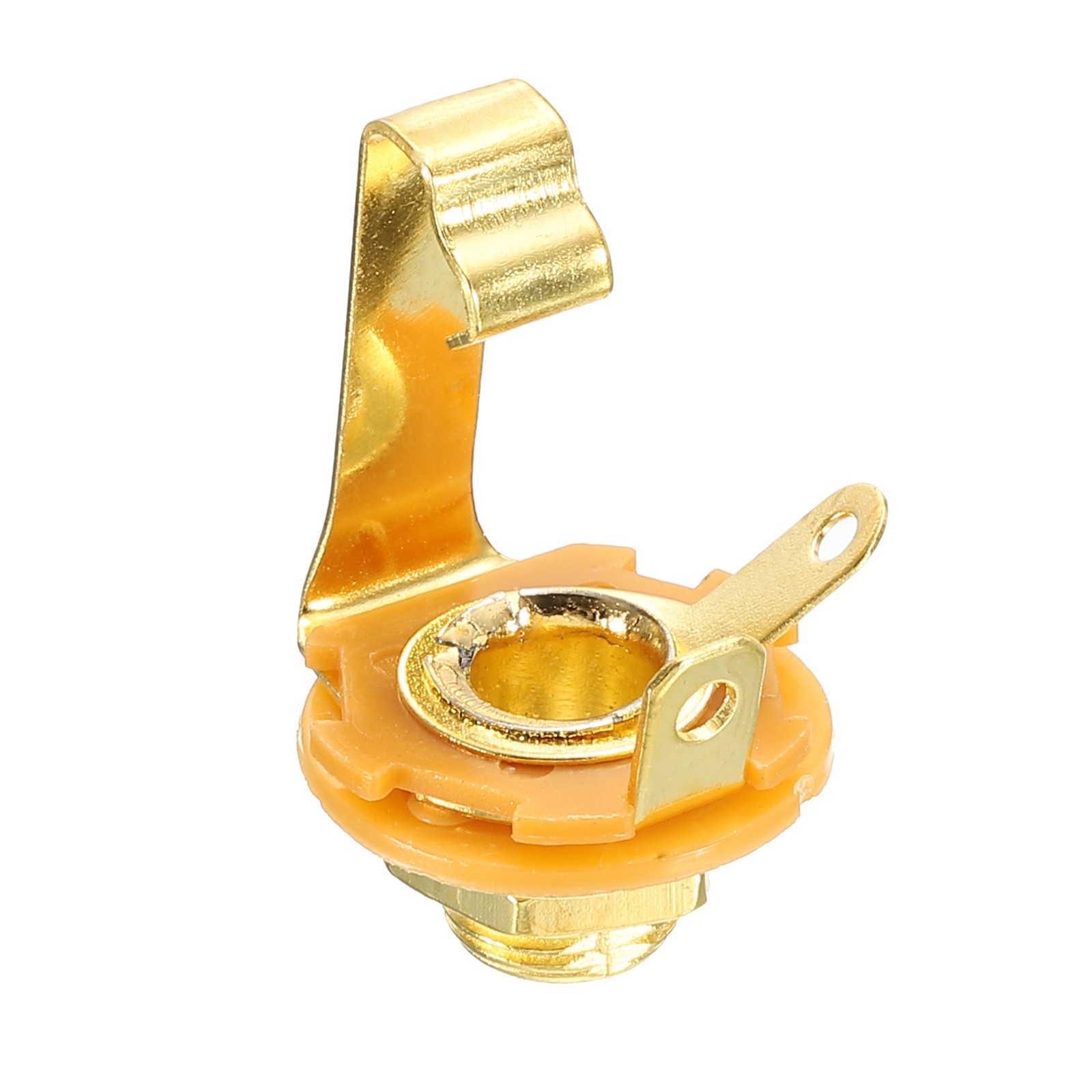 Guitar Input Jack 1/4" Stereo Jack Mono Panel Mount Socket Gold 1Pcs