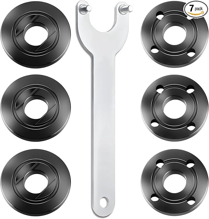 7PCS Angle Grinder Nut & Flange Set - Compatible with Dewalt, Milwaukee, Bosch
