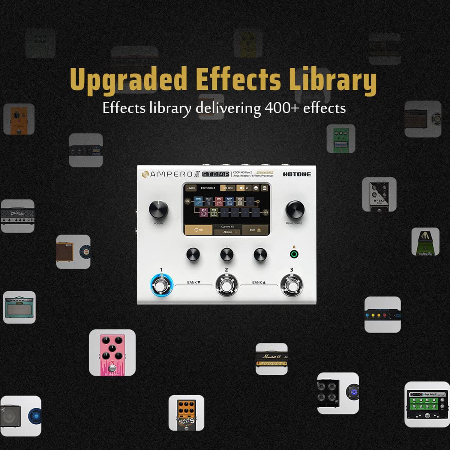 HOTONE Guitar Multi Effects Processor Multi Effects Pedal Touch Screen Guitar...