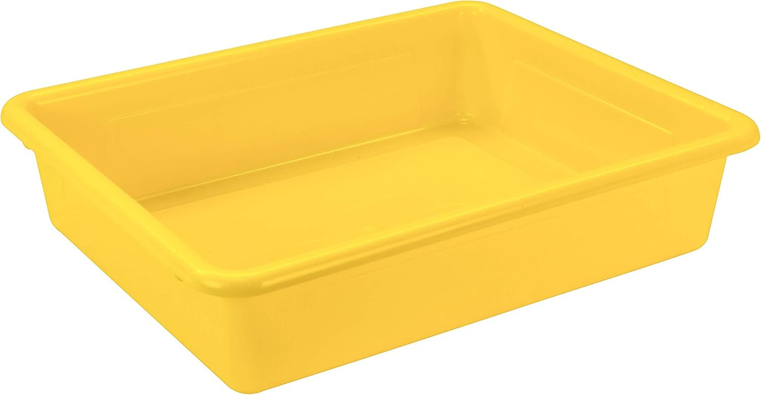 Letter Size Flat Storage Tray – Organizer Bin with Non-Snap Lid for Classroom, O