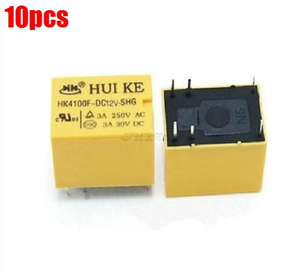 10Pcs For Huike Relay 12V Relay HK4100F-DC12V-SHG 3A 250Vac 30Vdc Ic New vs