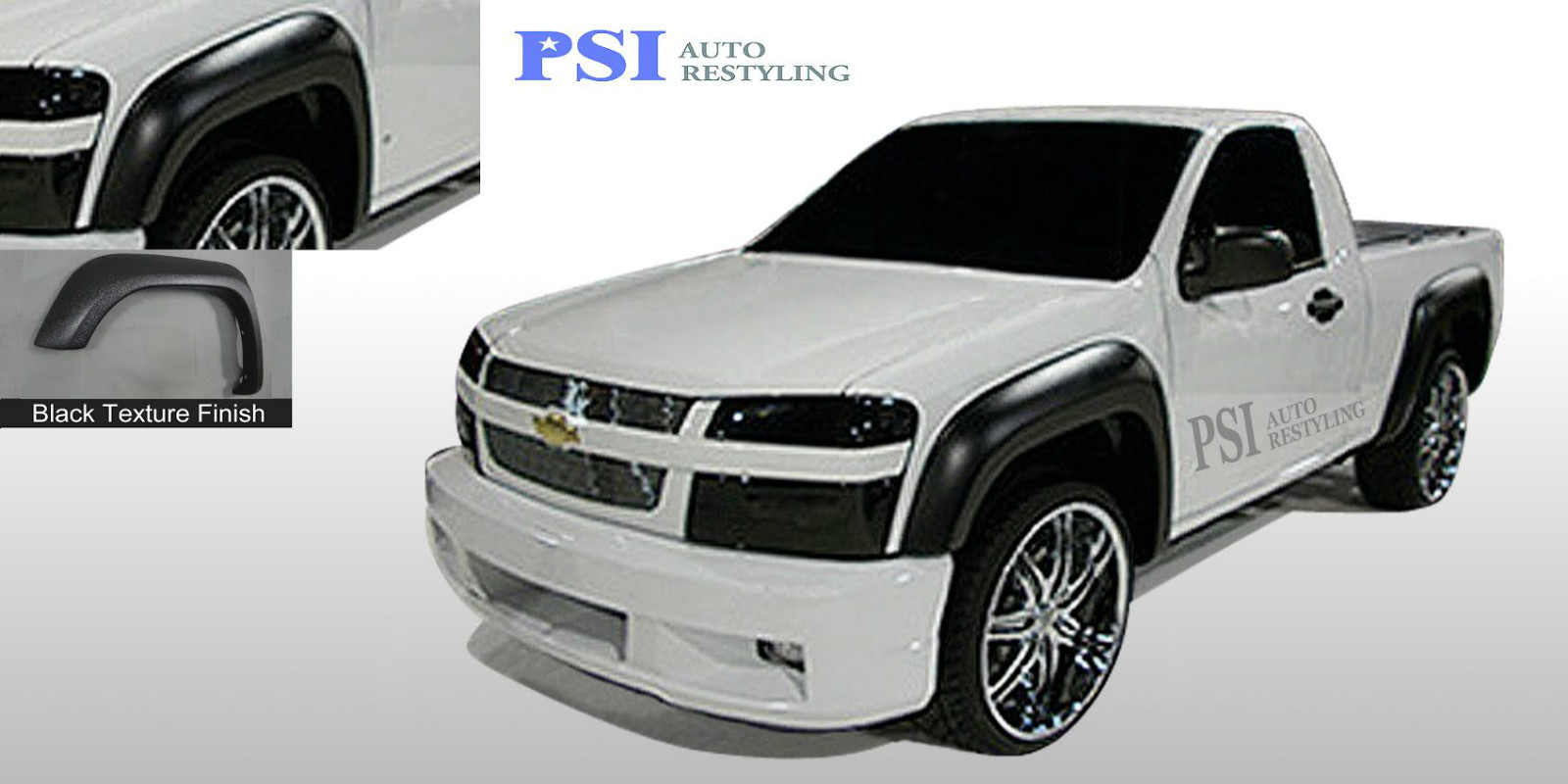 Black Textured Extension Fender Flares 2004-2012 Chevrolet Colorado ; GMC Canyon