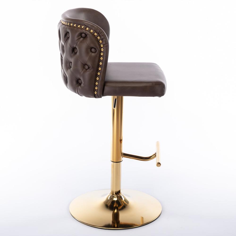 Set of 2 Modern Shape Design The Whole Back Tufted PU Upholstered Bar Stools