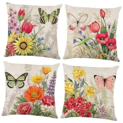 Throw Pillow Covers 18x18 Set of 4 Decorative 18" x 18" (Pack of 4) Color a
