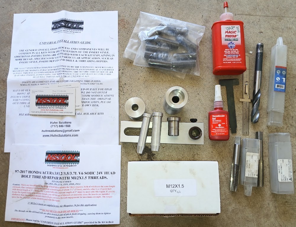 Stripped Head Bolt Repair Honda Odyssey Block Rethreading Kit