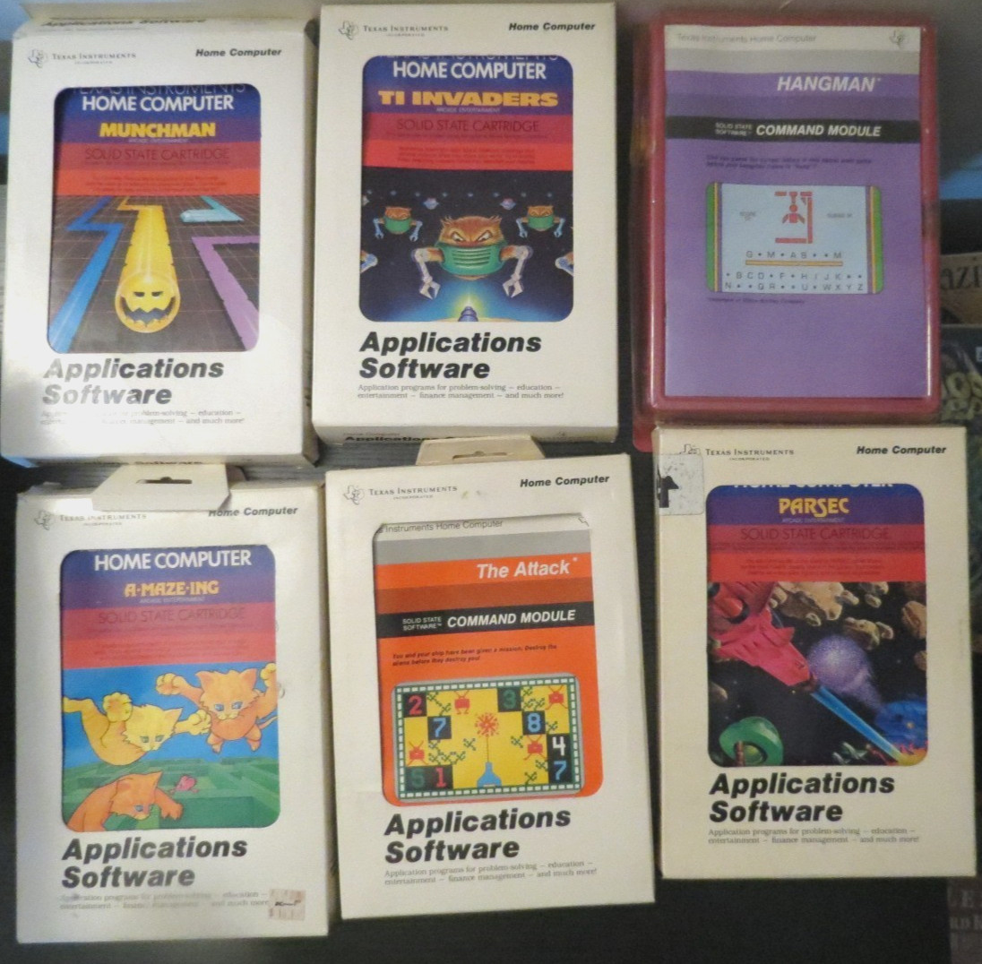 Texas Instruments Game Lot T1 99/4A Home Computer Software 1981 Parsec Munchman