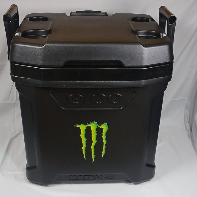 Igloo Maxcold Monster Energy Ice Chest Cooler Black Drain Included Plastic