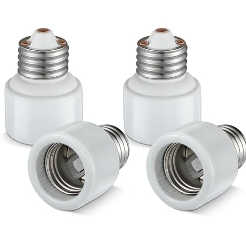 Light Socket Extender,Porcelain Socket Porcelain E26 Socket Extender / 4-Pack