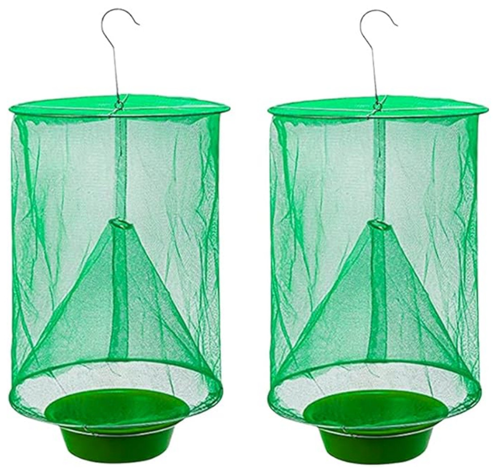 🐴🐴TWO Ranch Hanging Fly Cage Catchers Indoor & Outdoor-Horses, Cows, Livestock