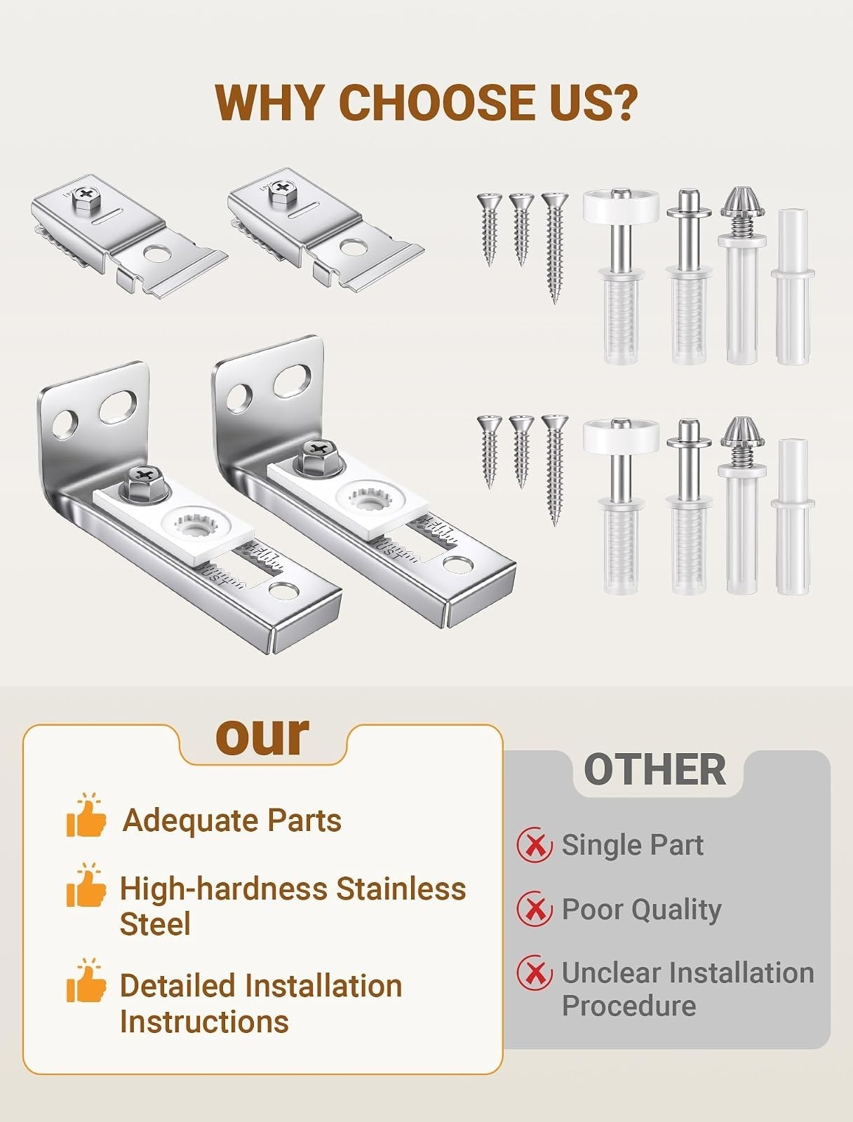 Bifold Door Hardware Repair Kit - 2 Pack Replacement Parts