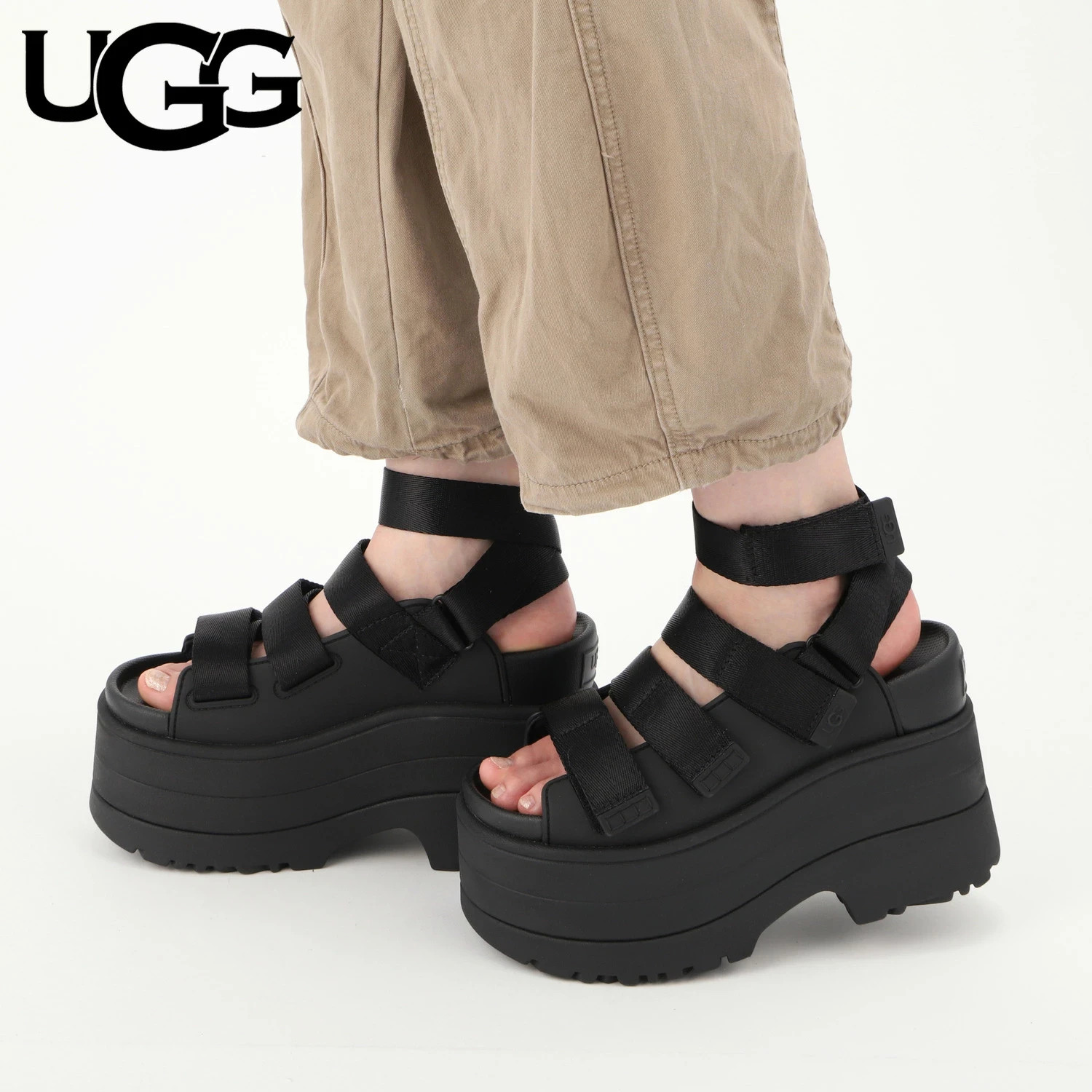 UGG W GOLDENRISE Black 1167431-BLK Sandals Women's Size