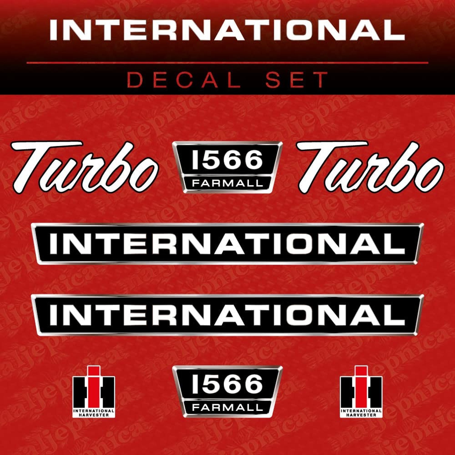 International 1566 Farmall Turbo Tractor Aftermarket Decal/Aufkleber/Adesivo/...