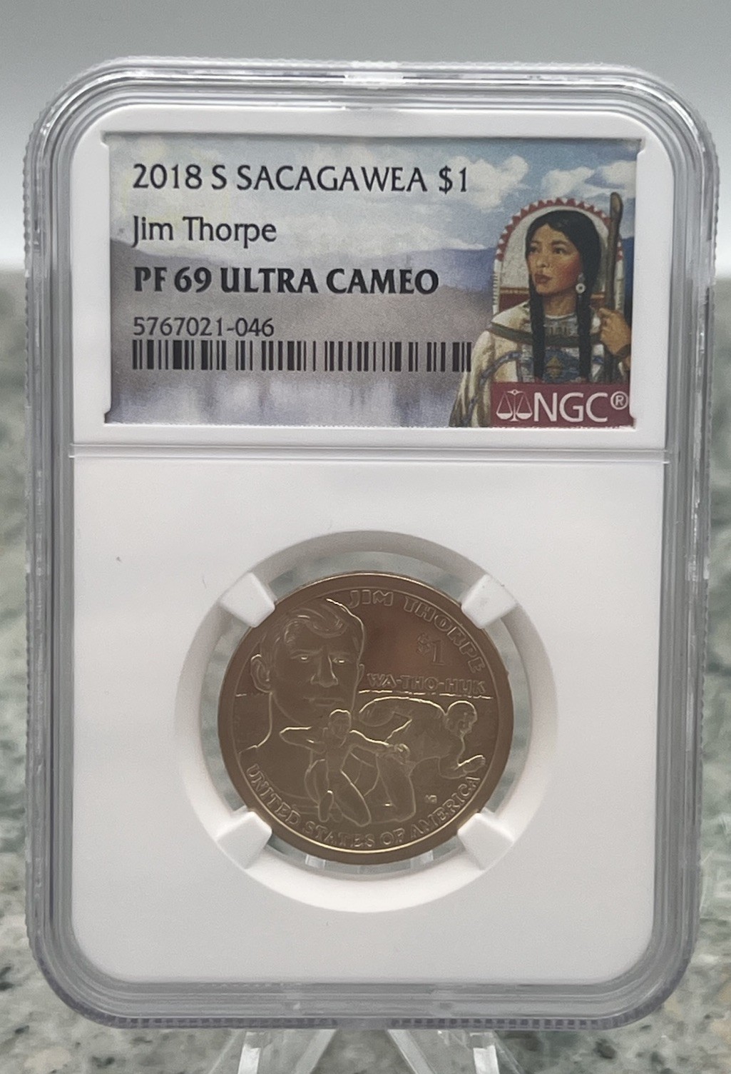 2018-S Sacagawea $1 Jim Thorpe NGC PF69 Ultra Cameo Proof Dollar