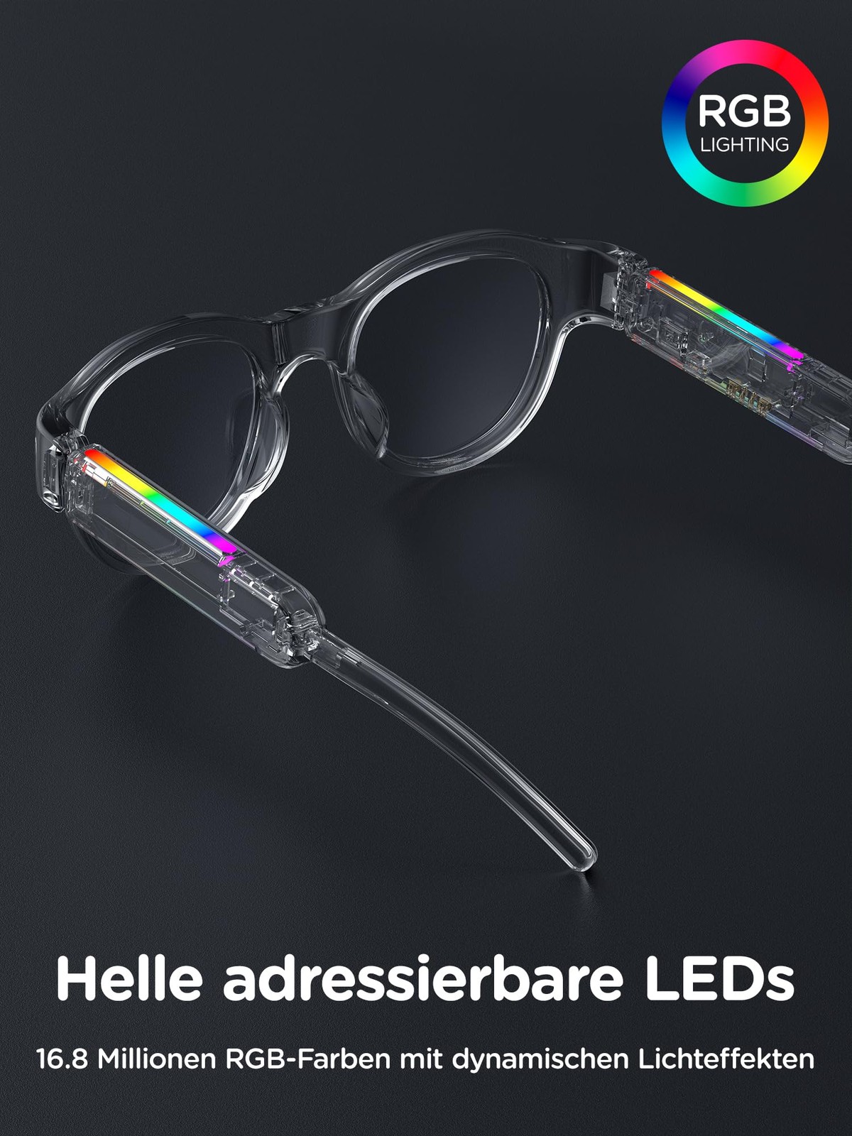 Blue Light Glasses with Bluetooth glasses, Open-Frame Directional Stereo Soun...