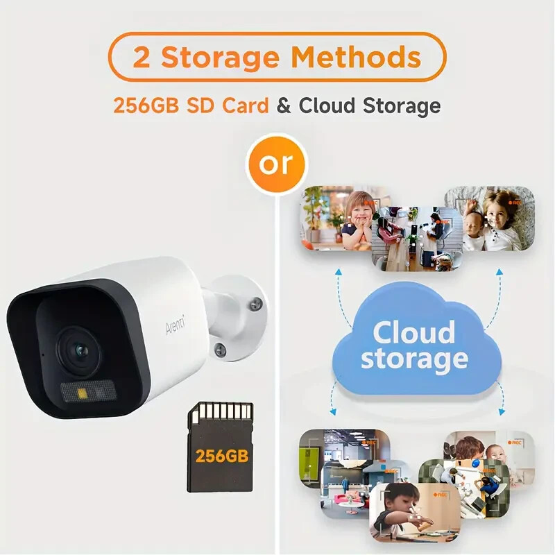 ARENTI 4MP 2.5k Outdoor Wireless Security Camera, ( PLUG IN..} 2PACK!!!!