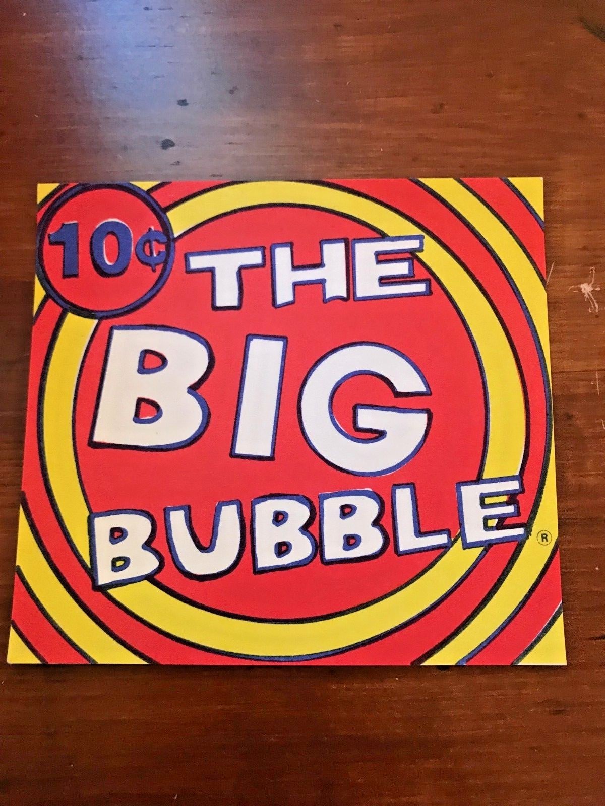 vintage Bubble Gum Vending Machine Display Card The big bubble 10 cent