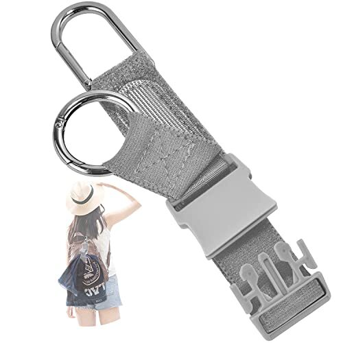 Elastic Jacket Gripper Travel Strap with D-Ring Hooks and Buckle, Gray