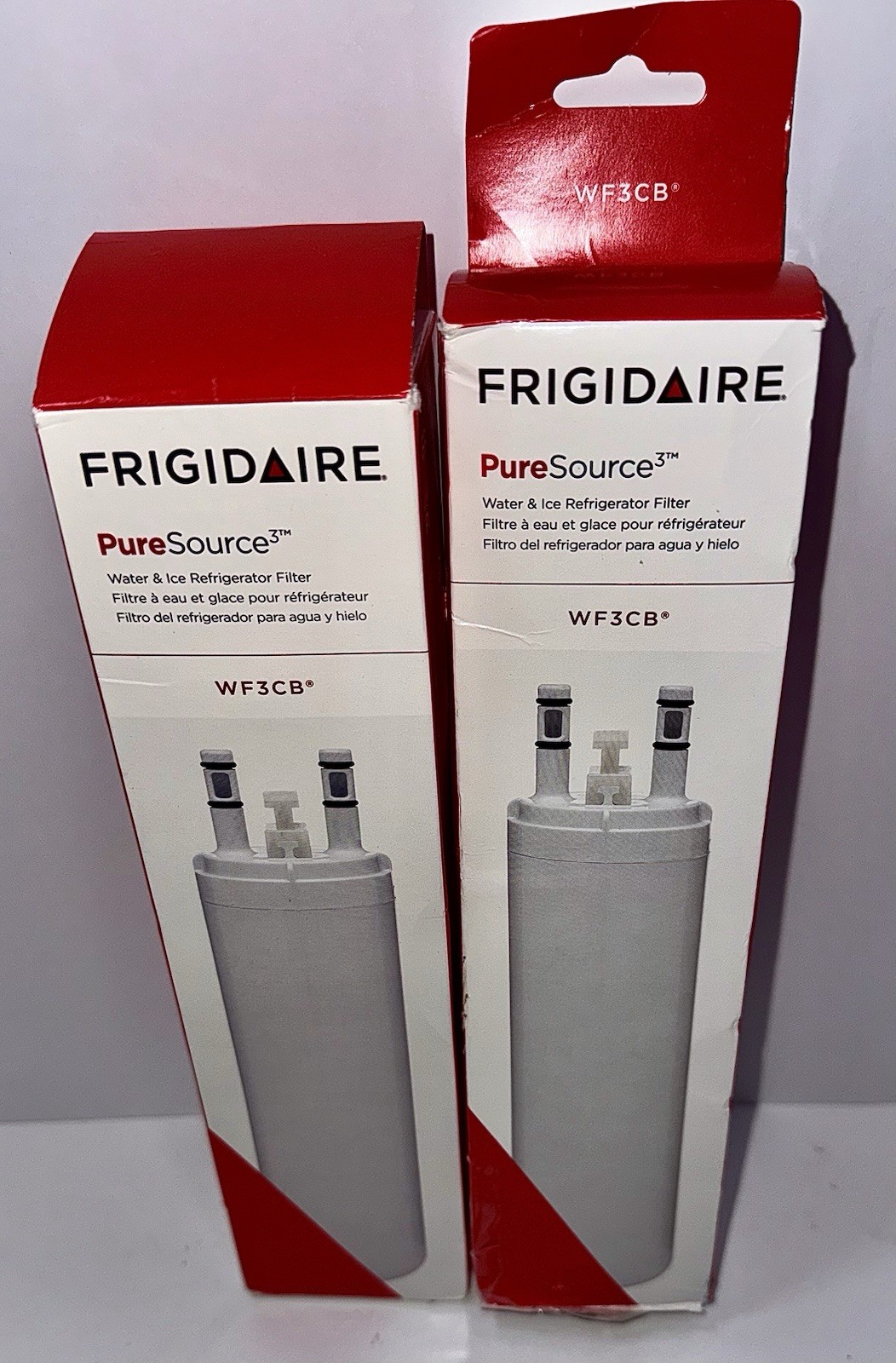 2 PACK New Fit Frigdaire WF3CB PureSource 3 Refrigerator Water Filter Open Box