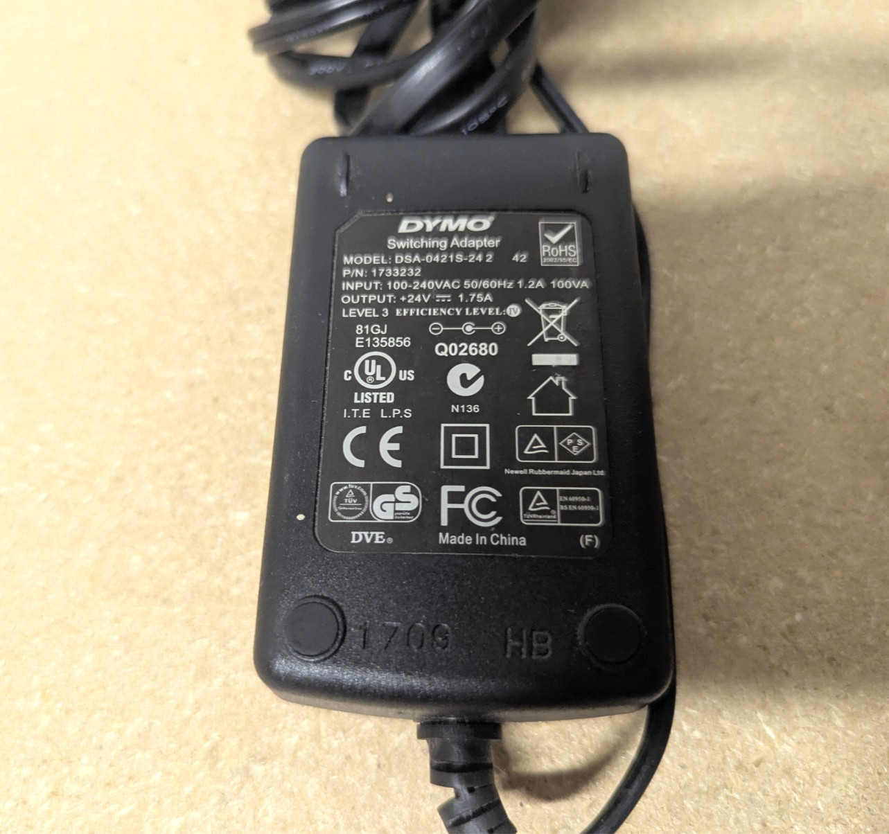 Genuine DYMO DSA-0421S-24 Switching AC Power Supply Adapter 24V 1.75A OEM n/PC