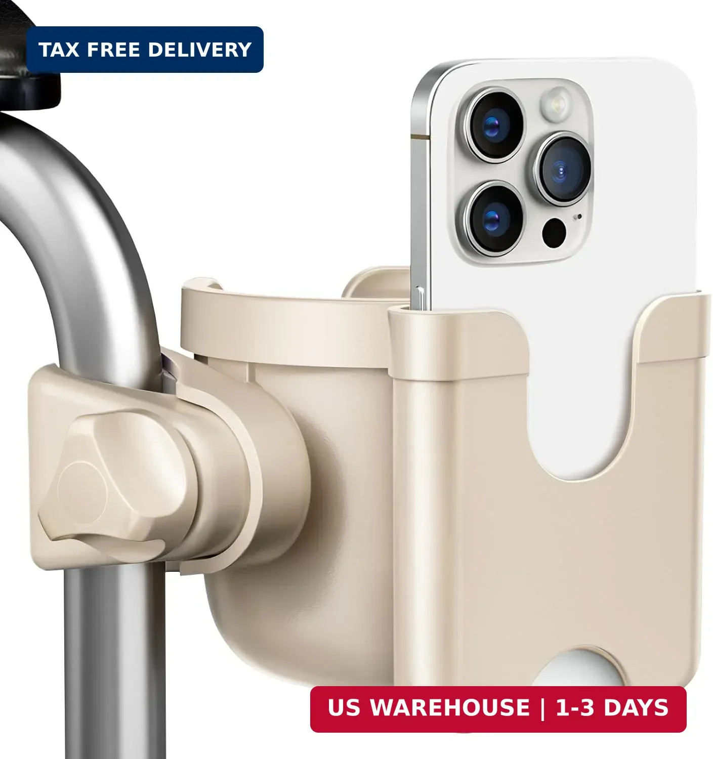 Cup Holder for Walker, Wheelchair Cup Holder with Phone Holder, Rollator