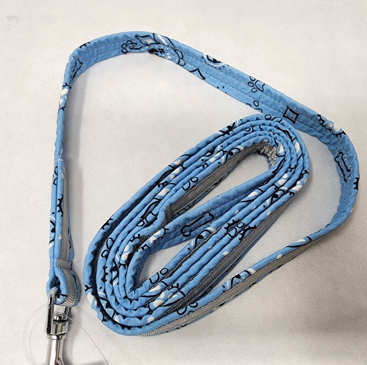 My Canine Kids Bandana Dog Leash, Lead Blue 5', 100% cotton
