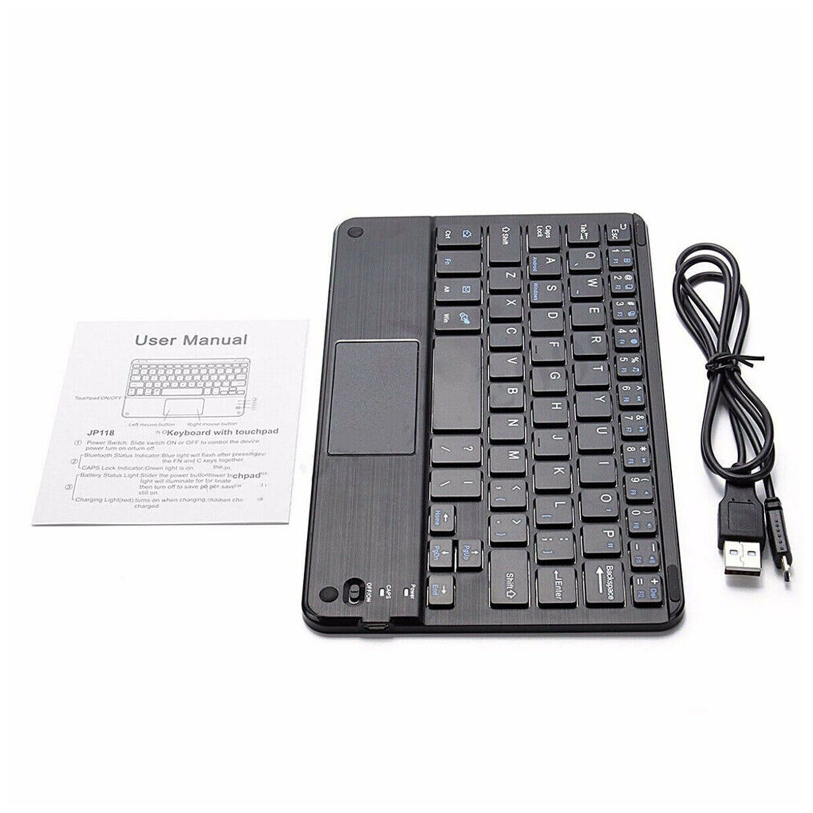 New Wireless Bluetooth Keyboard W/Mouse Touchpad For Android/IOS Tablet