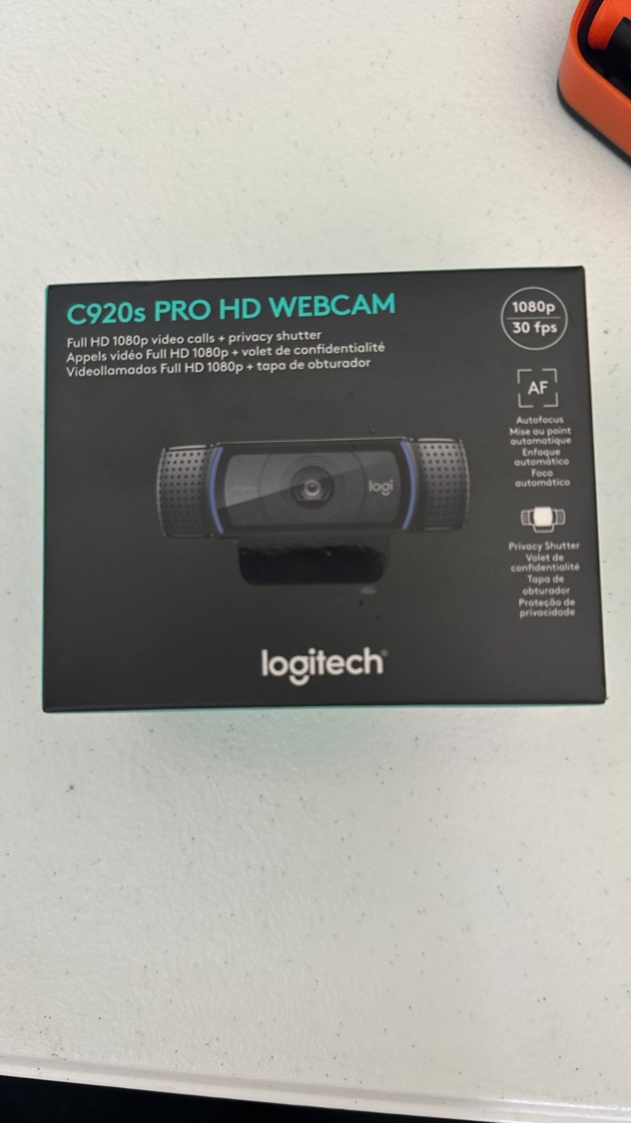 Logitech C920s Pro 1080p HD Webcam with Privacy Shutter- never opened