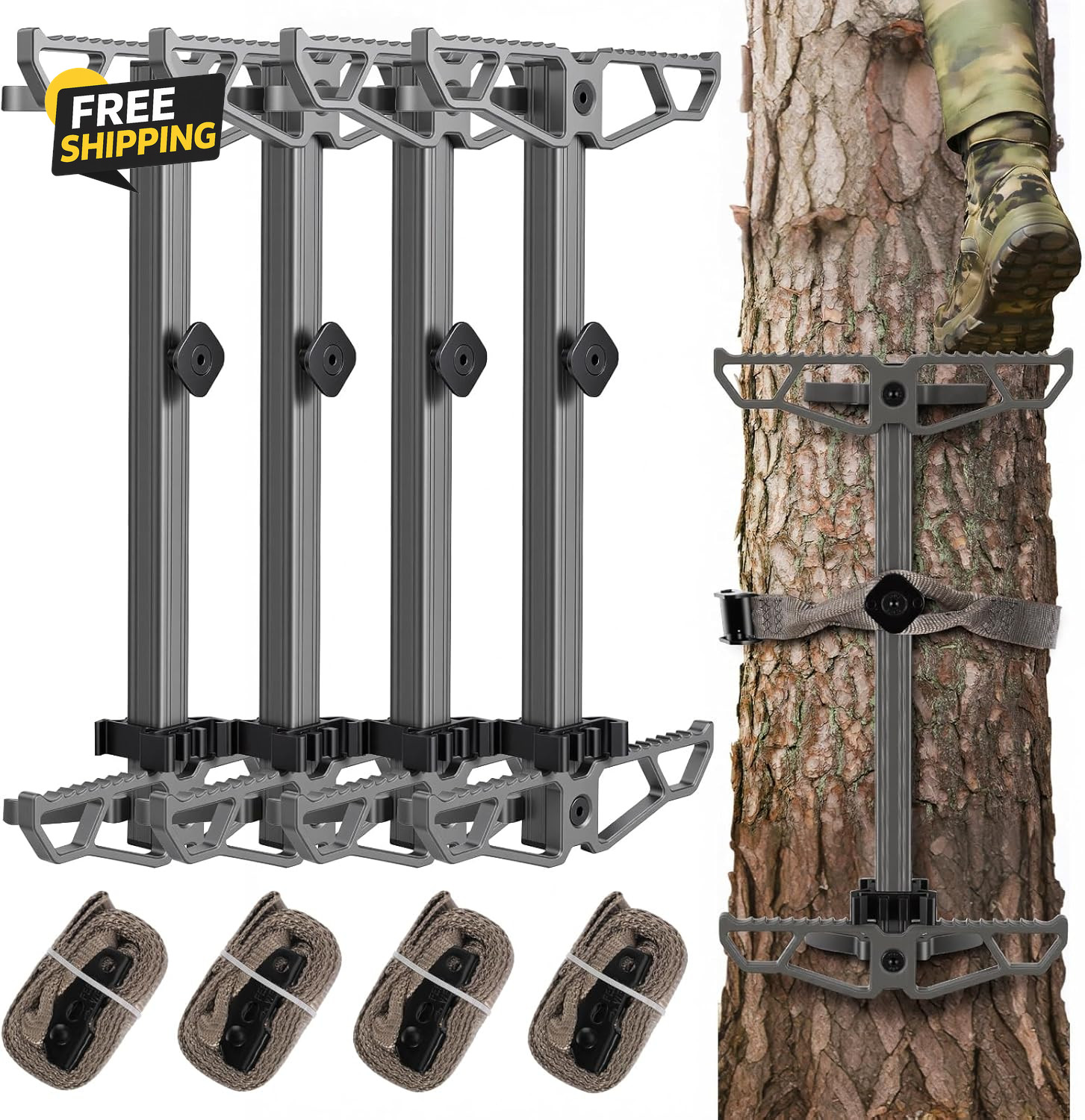 Climbing Sticks for Hunting,17.5" Lightweight Aluminum Non-Slip Climbing Sticks