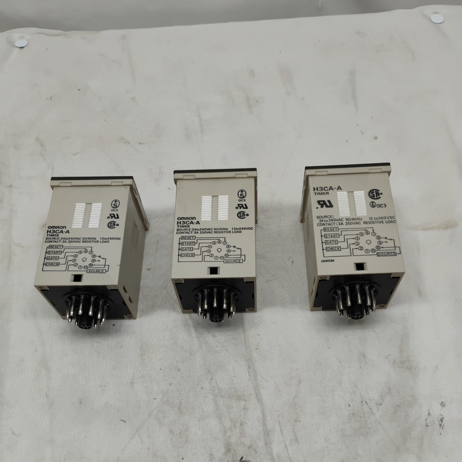 3X Omron H3CA-A Digital Timer Relay 11 pin With Relay Socket 27E892