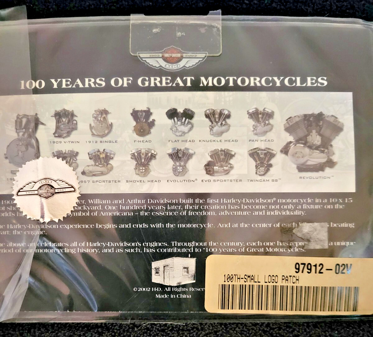 HARLEY DAVIDSON 100th Anniversary Patch #97912-02V Measures 4.75 x 1.75 - New