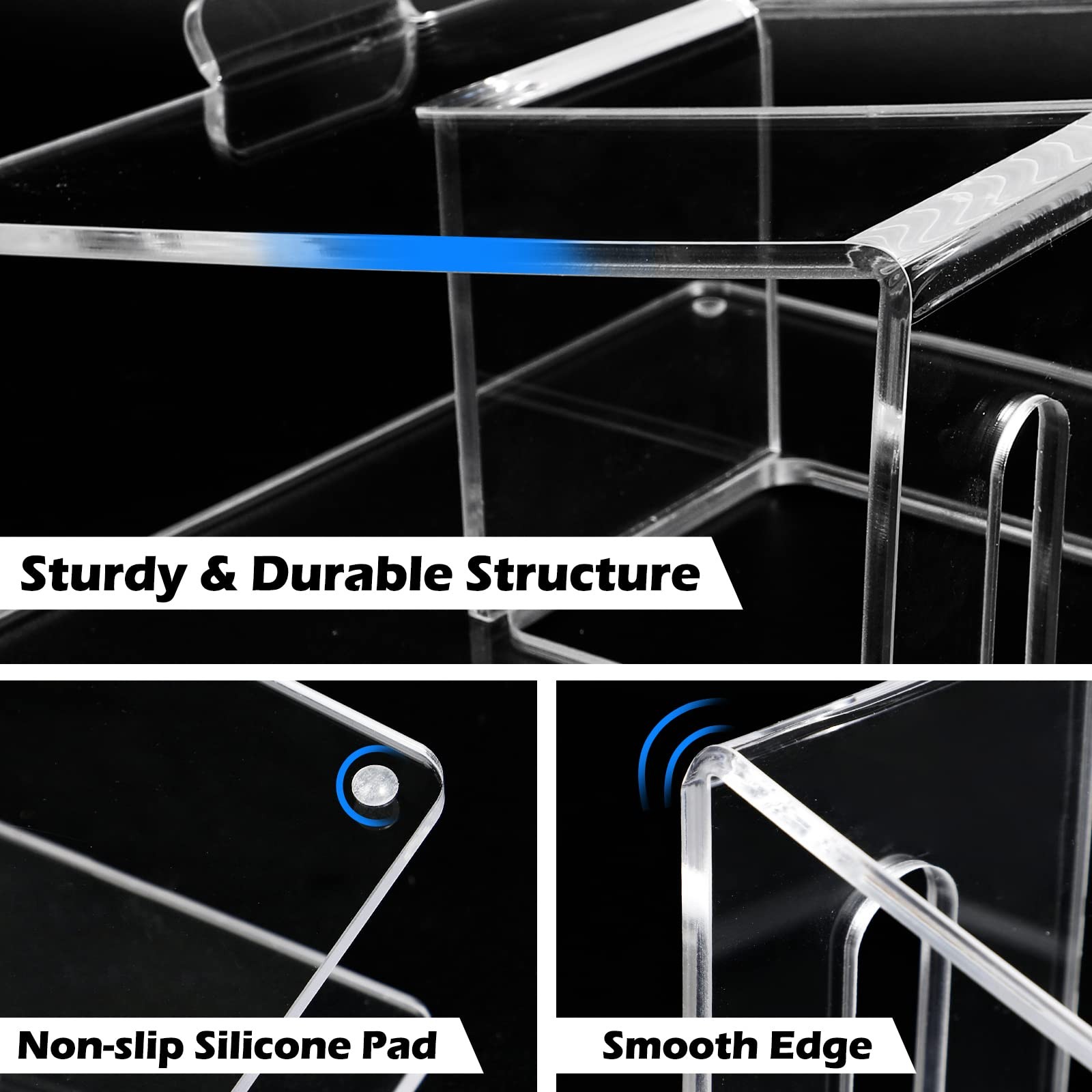 6MM Clear Acrylic Laptop Stand For Desk Portable Ergonomic Riser 1015.6
