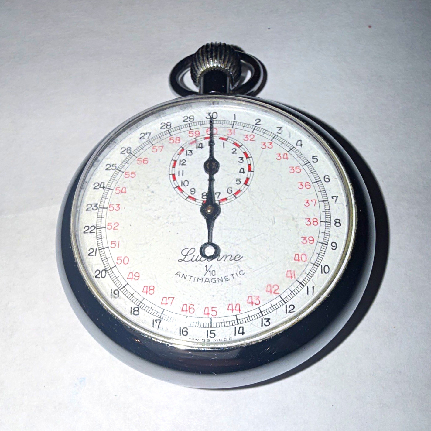 Vintage Lucerne 1/10 Mechanical Stopwatch Antimagnetic Swiss Made - WORKING
