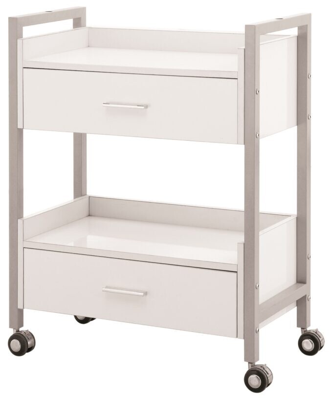 Service table on wheels WHITE ideal for aesthetics and pedicurists