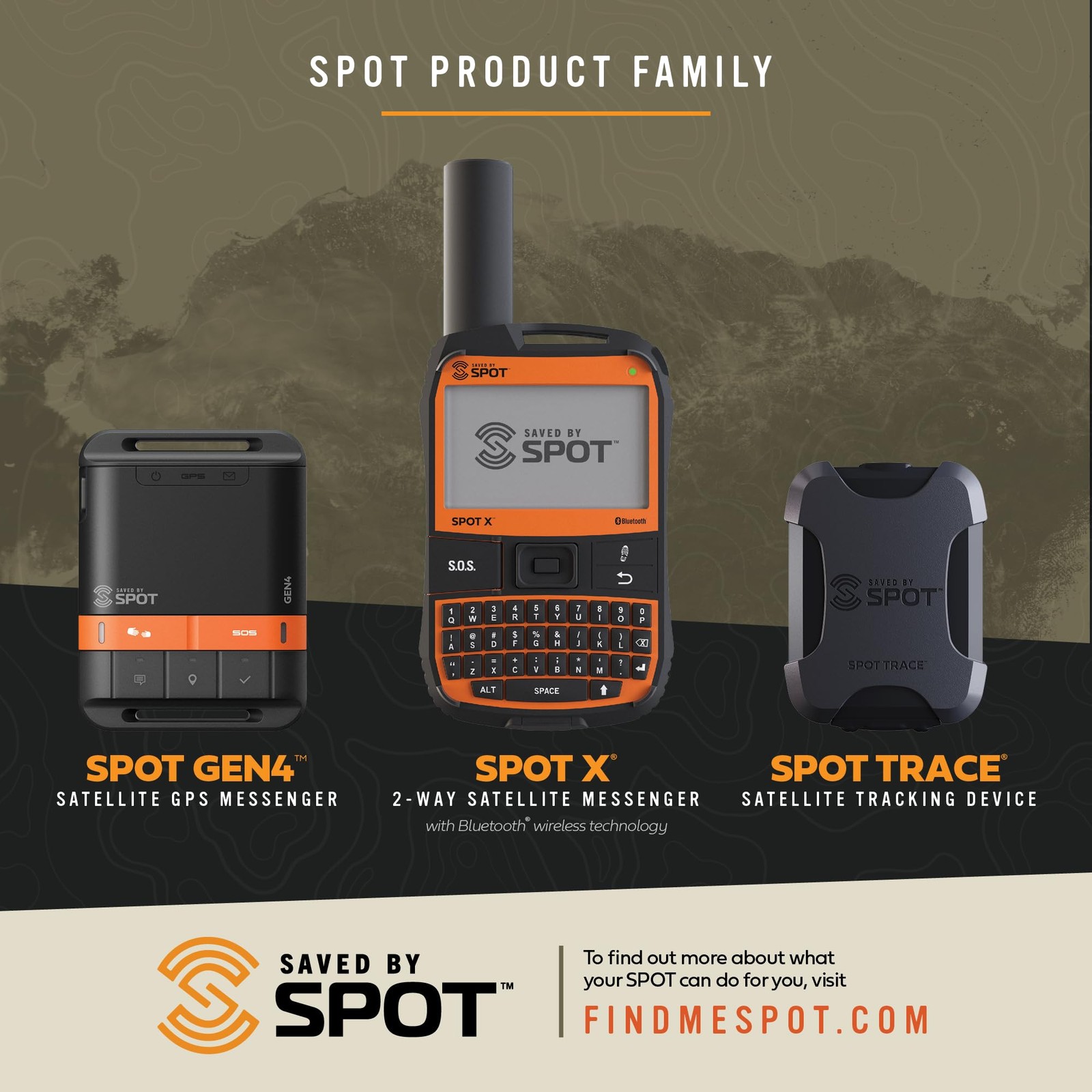 Spot Trace Satellite Tracking Device | Handheld Tracker for Hiking, Camping, Car