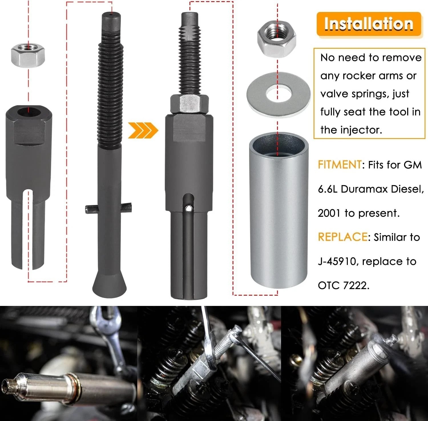 Durable Injector Removal Tools for GM 6.6L Duramax - Easy Maintenance Solution