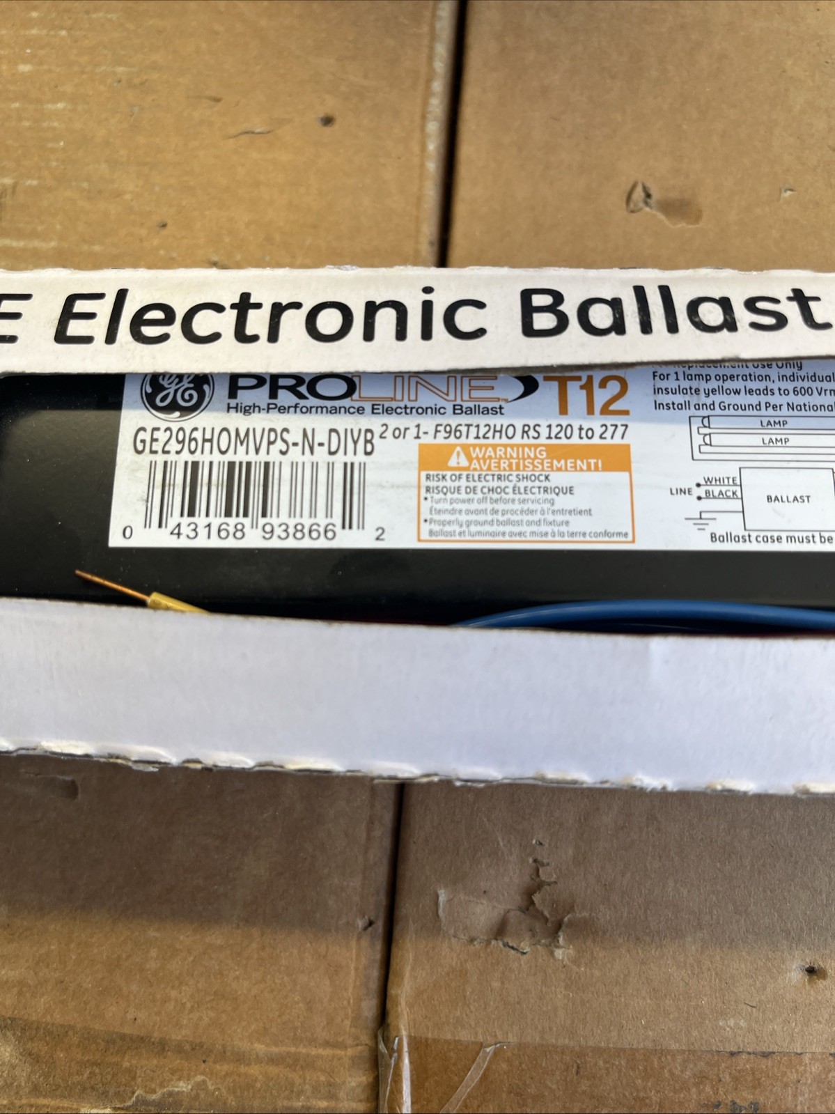 G E Lighting 93866 296HOMV Ballast