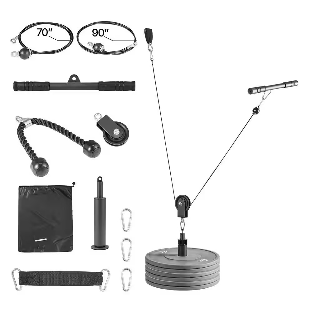 Pulley System 1-Pack LAT and Lift Pulley System,Up to 280 Lbs. Capacity,Gym Rack