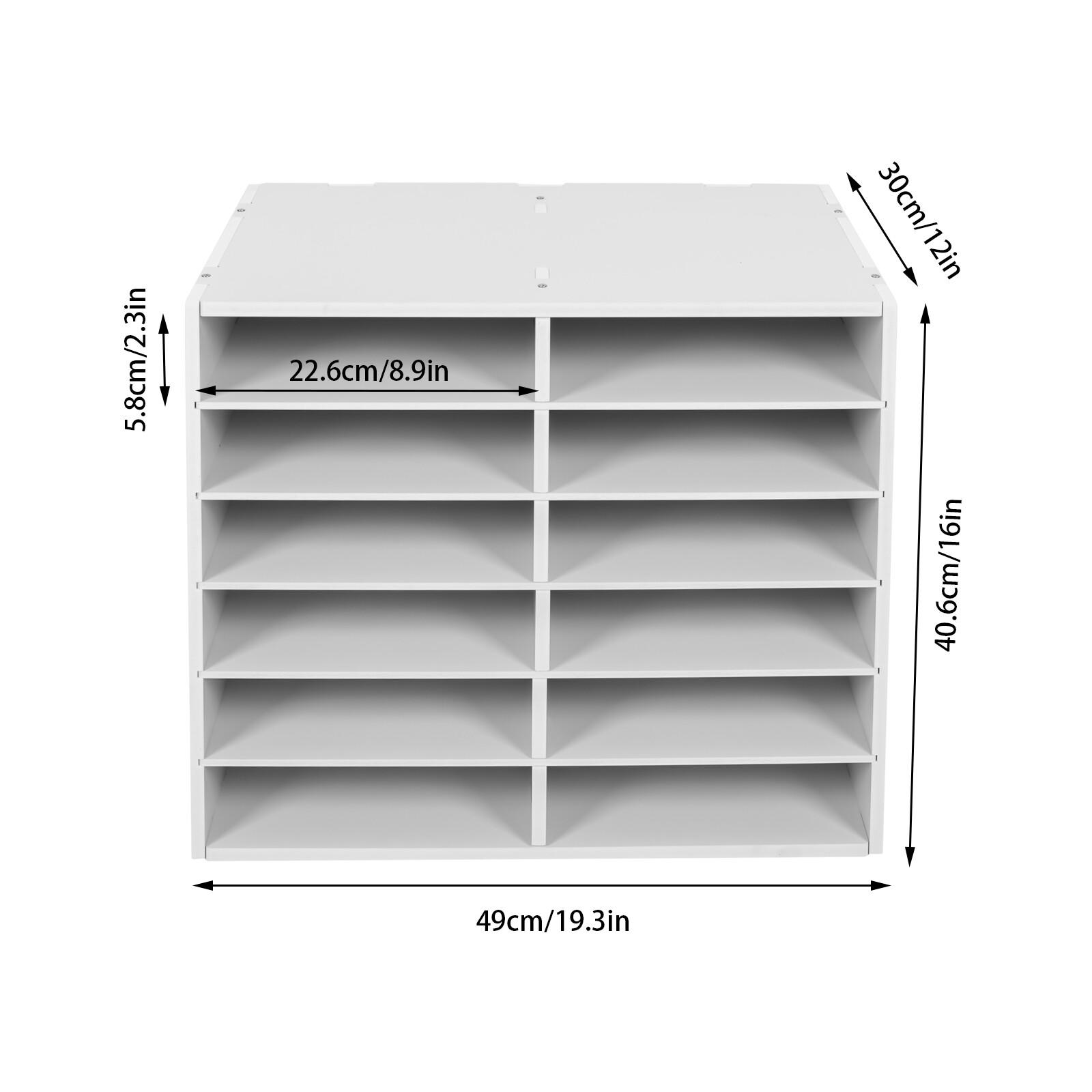 12Compartments Literature Organizer File Sorter Mail Center Holder Paper Cabinet