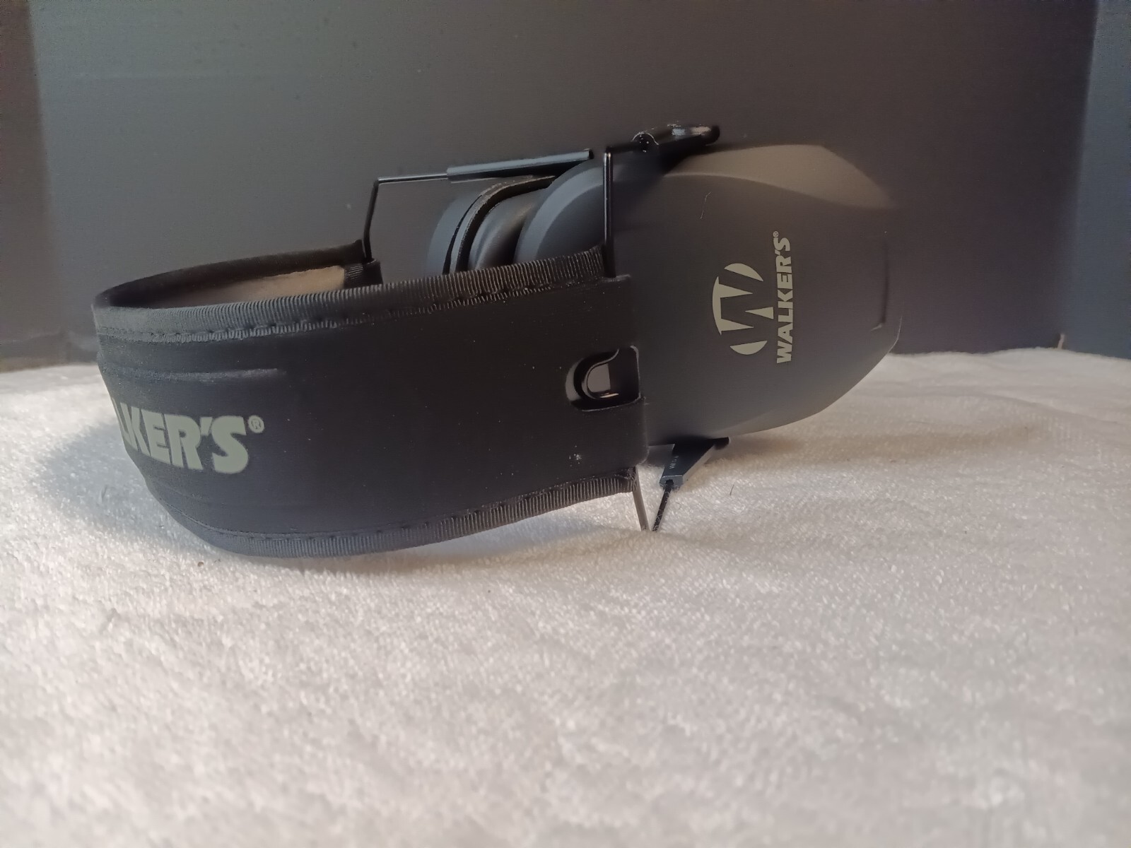 Walker's Black Hearing Protection Earmuff Folding Design Durable Padded Headband
