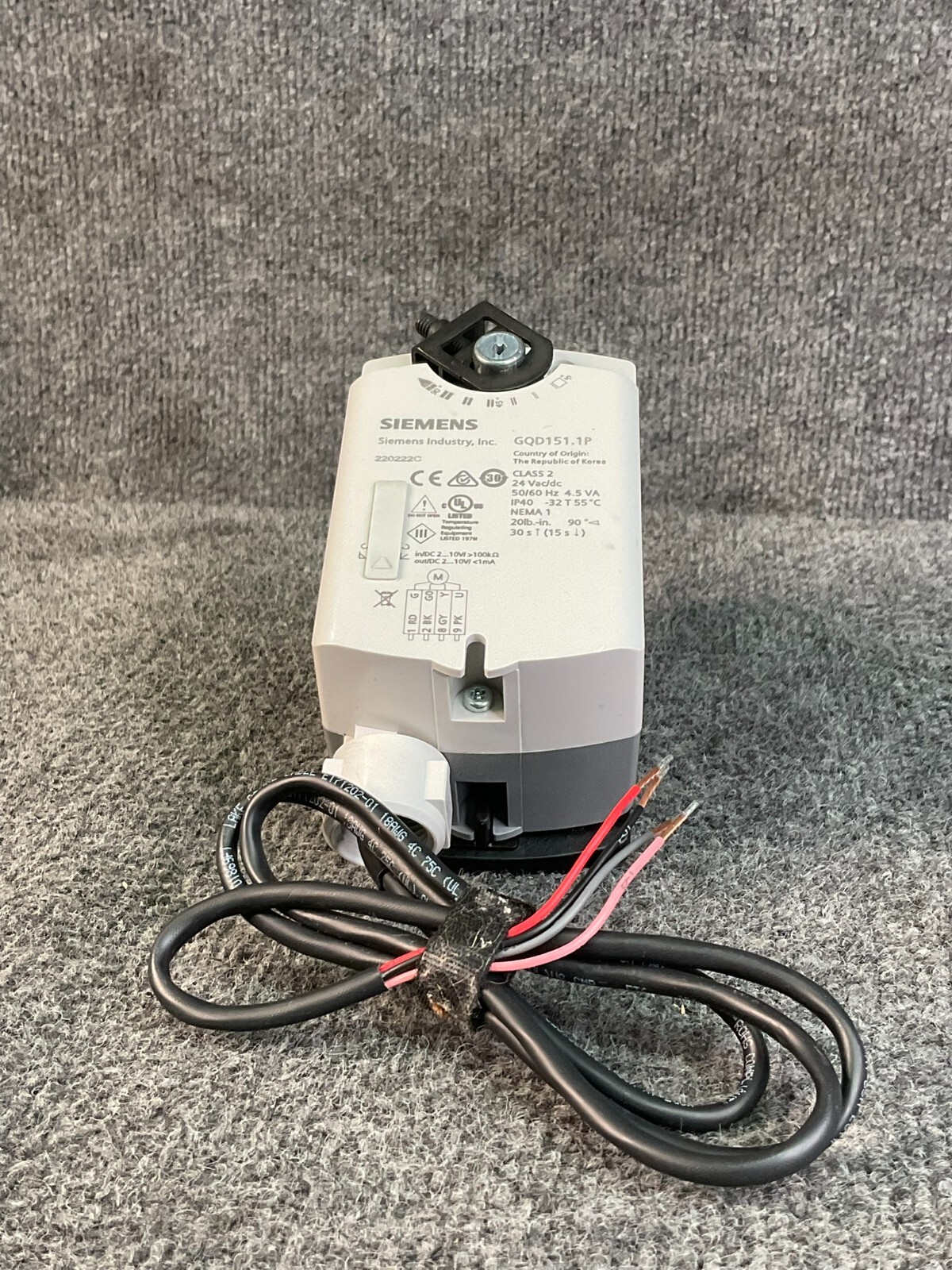Siemens GQD151.1P Electric Damper Modulating Control 34298