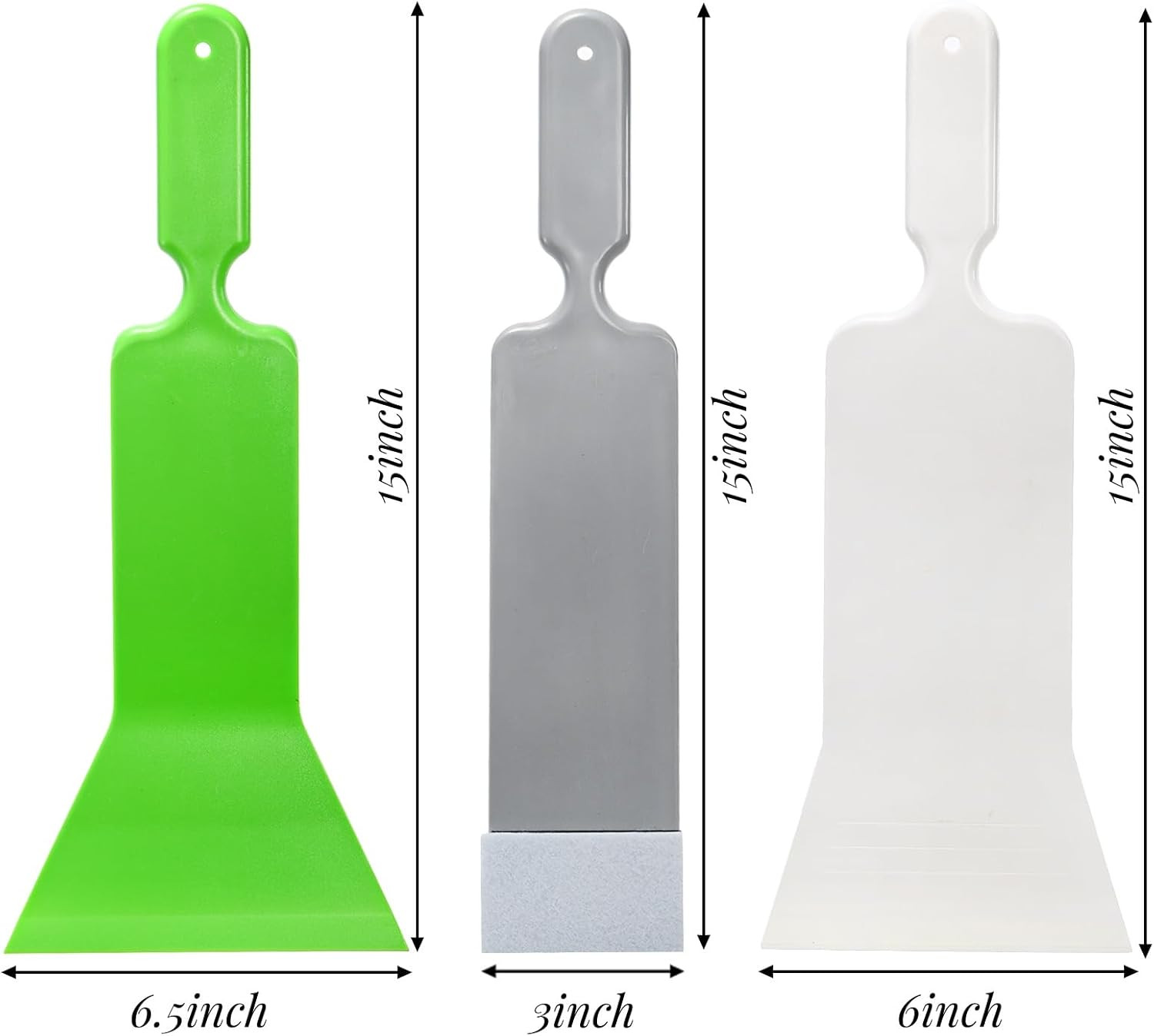 3 Pieces Window Tint Tools, Long Handle Auto Bulldozer Squeegee Scrubber Padd...